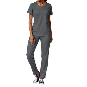 WonderWink Women's Modern Fit Scrub Set  - Light Gray top 6319+pants 5519 XS